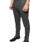 Gray Check Tartan Wool Skinny Pants