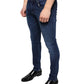 Dark Blue Cotton Stretch Skinny Denim Jeans