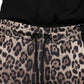 Brown Leopard Polyester Jogger Pants