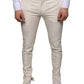 Off White Chino Wool Skinny Pants