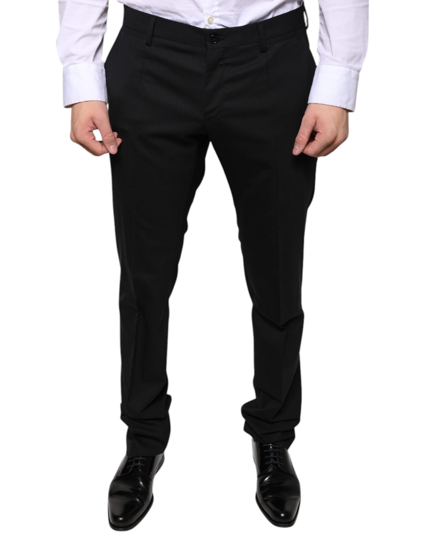 Black Wool Skinny Dress Formal Pants