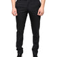 Black Wool Skinny Men Dress Pants