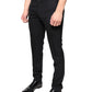 Black Wool Skinny Men Dress Pants