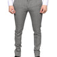 Gray Check Tartan Wool Skinny Pants