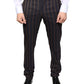 Brown Stripes Skinny Men Dress Pants