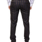 Brown Stripes Skinny Men Dress Pants