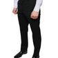 Black Wool Skinny Men Dress Pants