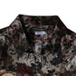 Multicolor Floral Cotton Men Dress GOLD Shirt