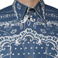 Blue White Bandana Print Cotton Casual Shirt