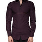 Dark Violet Cotton Dress GOLD Men Formal Shirt