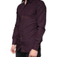 Dark Violet Cotton Dress GOLD Men Formal Shirt