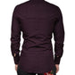 Dark Violet Cotton Dress GOLD Men Formal Shirt