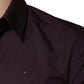 Dark Violet Cotton Dress GOLD Men Formal Shirt