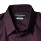 Dark Violet Cotton Dress GOLD Men Formal Shirt