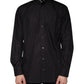 Black Cotton Button Down Men Casual Shirt