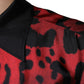 Red Leopard Silk Button Down Casual Shirt