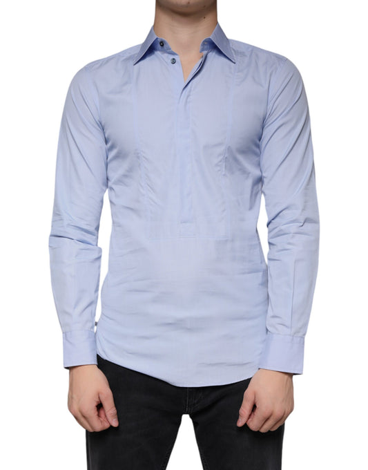 Light Blue Cotton Men Dress Formal Shirt