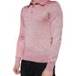 Pink Polyester Long Sleeve Men Polo T-shirt