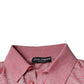 Pink Polyester Long Sleeve Men Polo T-shirt