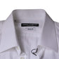 White Cotton Men Dress GOLD Formal Shirt