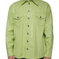 Green Cotton Collared Men Button Down Shirt