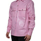 Pink Cotton Collared Button Down Shirt