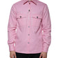 Pink Cotton Collared Button Down Shirt