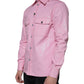 Pink Cotton Collared Button Down Shirt