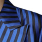 Metallic Blue Stripes Formal 3 Piece Suit