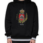 Black Sacred Heart Crown Hooded Sweatshirt Sweater