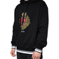 Black Sacred Heart Crown Hooded Sweatshirt Sweater