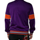 Purple Polyester Full Zip Long Sleeve Sweater