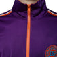 Purple Polyester Full Zip Long Sleeve Sweater