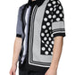 Black White Polka Dot Collared Polo T-shirt