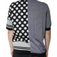 Black White Polka Dot Collared Polo T-shirt