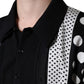 Black White Polka Dot Collared Polo T-shirt