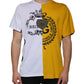 White Yellow Logo Print Short Sleeve T-shirt