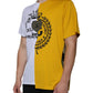 White Yellow Logo Print Short Sleeve T-shirt