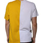 White Yellow Logo Print Short Sleeve T-shirt