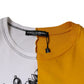 White Yellow Logo Print Short Sleeve T-shirt