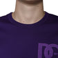 Purple DG Logo Cotton Crew Neck T-shirt