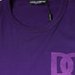 Purple DG Logo Cotton Crew Neck T-shirt