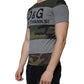 Multicolor Camouflage Cotton Crew Neck T-shirt