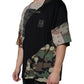 Multicolor Camouflage Cotton Round Neck T-shirt