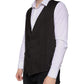 Black Cotton Waistcoat Dress Formal Vest