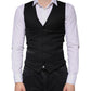 Black Wool Waistcoat Dress Formal Vest