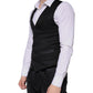 Black Wool Waistcoat Dress Formal Vest