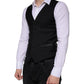 Black Wool Waistcoat Dress Formal Vest