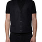 Black Wool Waistcoat Dress Formal Vest