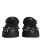 Black Studded Low Top Men Sneakers Shoes